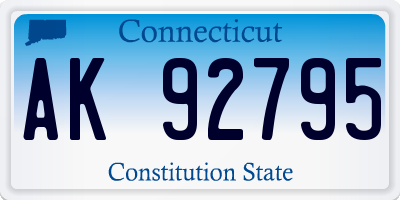 CT license plate AK92795