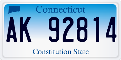 CT license plate AK92814