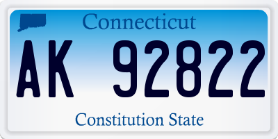 CT license plate AK92822