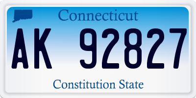 CT license plate AK92827