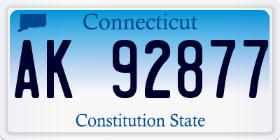CT license plate AK92877