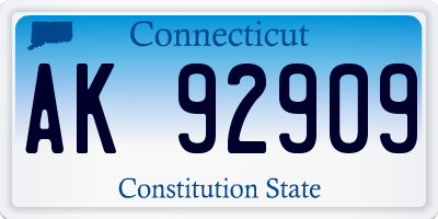 CT license plate AK92909
