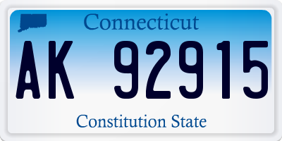 CT license plate AK92915