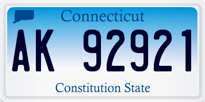 CT license plate AK92921