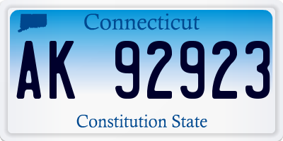 CT license plate AK92923