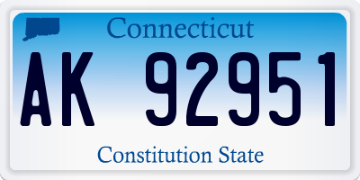 CT license plate AK92951