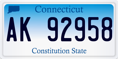 CT license plate AK92958