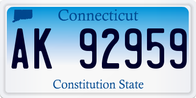 CT license plate AK92959