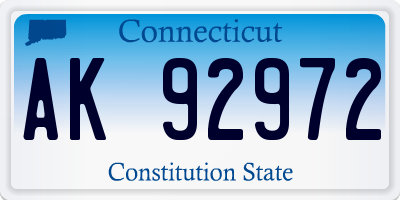 CT license plate AK92972