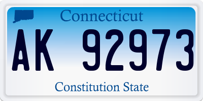 CT license plate AK92973
