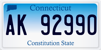 CT license plate AK92990