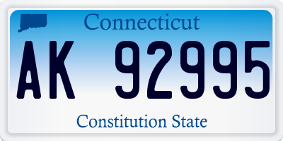 CT license plate AK92995
