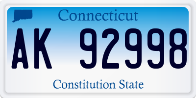 CT license plate AK92998