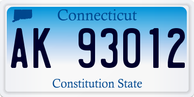 CT license plate AK93012