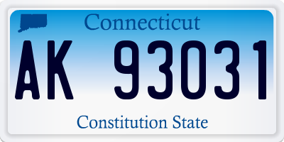 CT license plate AK93031