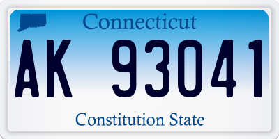 CT license plate AK93041