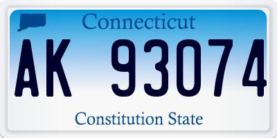 CT license plate AK93074