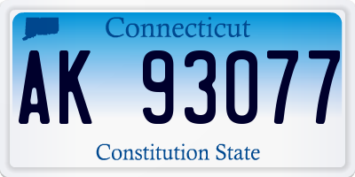 CT license plate AK93077