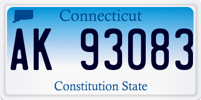 CT license plate AK93083