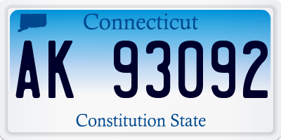 CT license plate AK93092