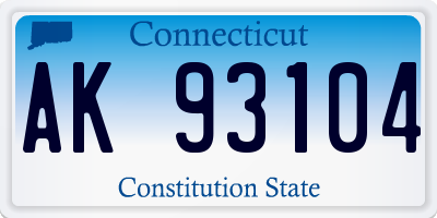 CT license plate AK93104