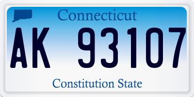 CT license plate AK93107