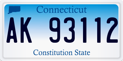 CT license plate AK93112