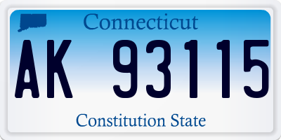 CT license plate AK93115