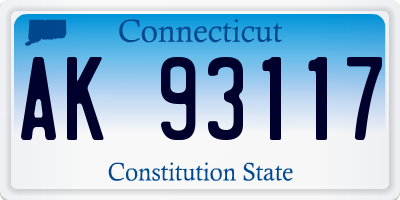 CT license plate AK93117