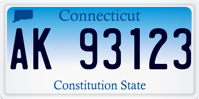 CT license plate AK93123