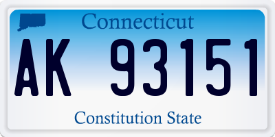 CT license plate AK93151