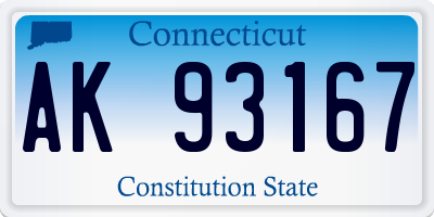 CT license plate AK93167