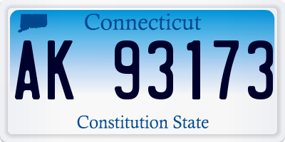 CT license plate AK93173