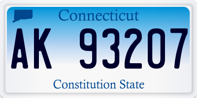 CT license plate AK93207