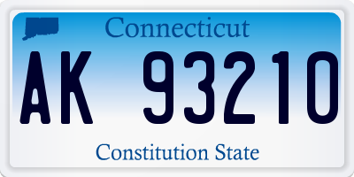CT license plate AK93210
