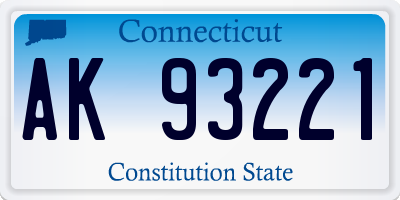 CT license plate AK93221