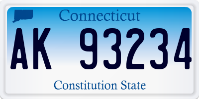 CT license plate AK93234