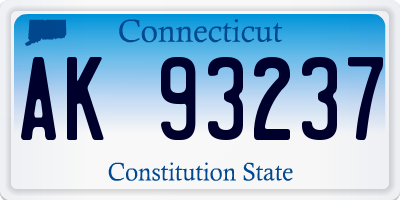 CT license plate AK93237