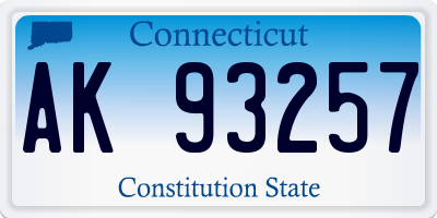CT license plate AK93257