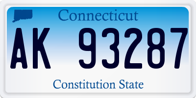 CT license plate AK93287