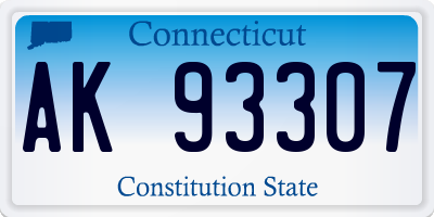 CT license plate AK93307