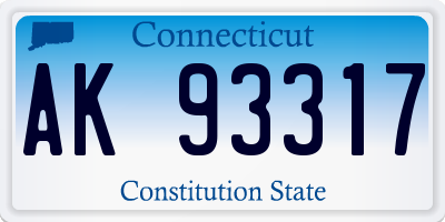 CT license plate AK93317