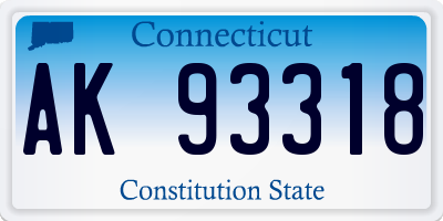 CT license plate AK93318