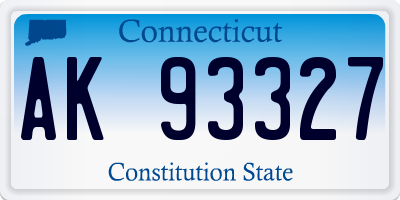 CT license plate AK93327