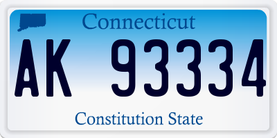 CT license plate AK93334