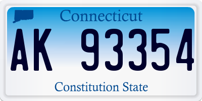 CT license plate AK93354