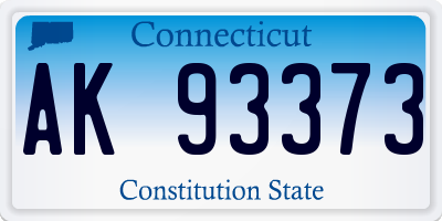 CT license plate AK93373