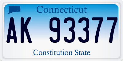 CT license plate AK93377