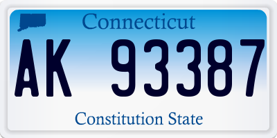 CT license plate AK93387