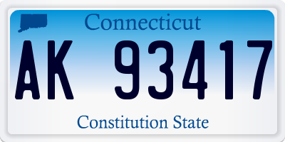CT license plate AK93417